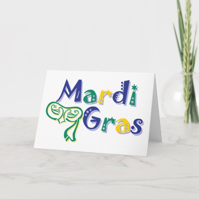 Mardi Gras Tri Mask Card (Front)