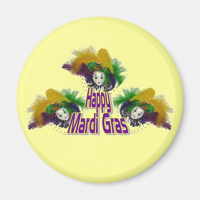 Mardi Gras Trio Magnet (Front)