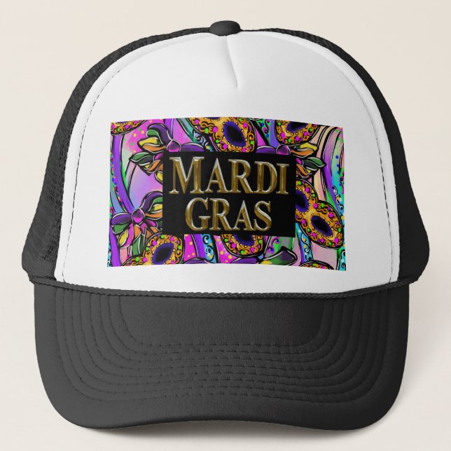 MARDI GRAS TRUCKER HAT (Front)