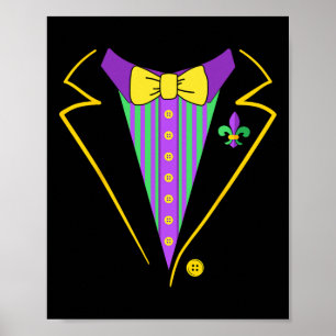 Mardi Gras Tuxedo Suit For New Orleans Costume Mas Poster