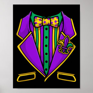 Mardi Gras Tuxedo Suit For New Orleans Costume Mas Poster