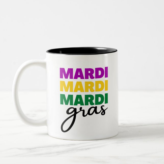 Mardi Gras Two-Tone Coffee Mug (Left)
