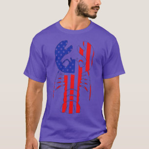 Mardi Gras US American flag with crawfish New Orle T-Shirt