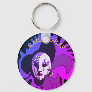 Mardi Gras Venetian Mask Colourful Keychain