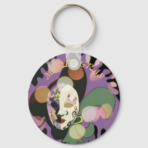 Mardi Gras Venetian Mask version 2 Keychain