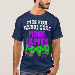 Mardi Gras Video Game Controller Awesome Men Gamer T-Shirt