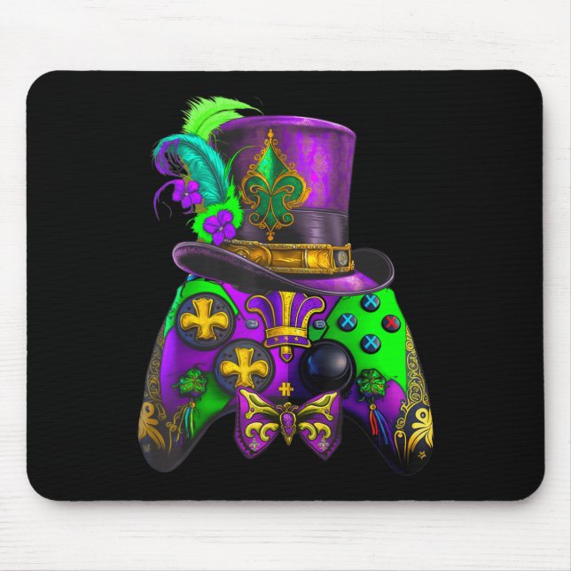 Mardi Gras Video Game Controller E sport for kids  Mouse Pad (Front)