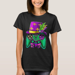 Mardi Gras Video Game Controller Jester Hat Costum T-Shirt