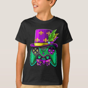 Mardi Gras Video Game Controller Jester Hat Costum T-Shirt