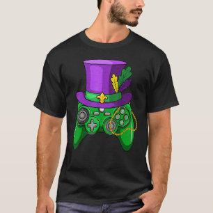 Mardi Gras Video Game Controller Jester Hat Costum T-Shirt
