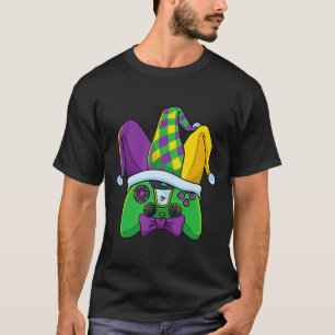 Mardi Gras Video Game Controller Jester Hat Costum T-Shirt