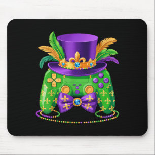 Mardi Gras Video Game Controller Jester Hat Gamer  Mouse Pad