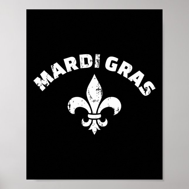 Mardi Gras Vintage Fleur De Lis  Poster (Front)