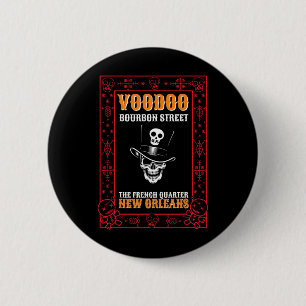 Mardi Gras Voodoo Lover Black Magic Carnival Fan V 2 Inch Round Button