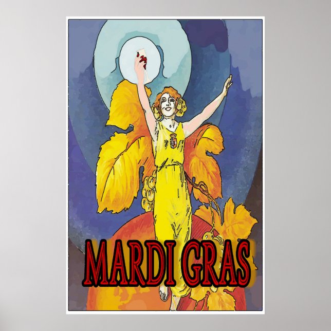Mardi Gras Wine Maid Poster (Front)