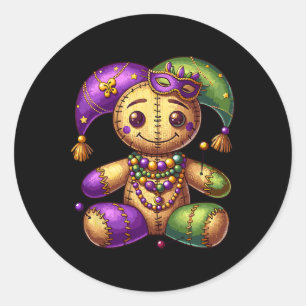 Mardi Gras Witch Doctor Goth Costume Men Women Voo Classic Round Sticker