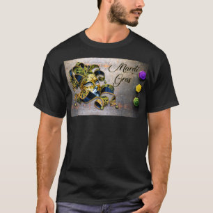 Mardi Gras words, SlipperyJoe, Masquerade Mask, me T-Shirt