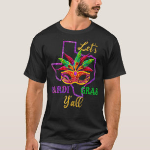 Mardi Gras Y'all Galveston Fun Cute Beads And Mask T-Shirt