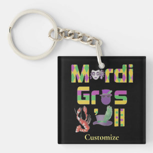 Mardi Gras Y'all Thunder_Cove Keychain