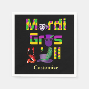 Mardi Gras Y'all Thunder_Cove Napkin