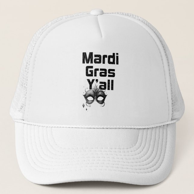 Mardi Gras Y'all Trucker Hat (Front)