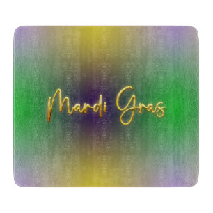 Mardi Gras Yellow, Purple, Green Cutting Board