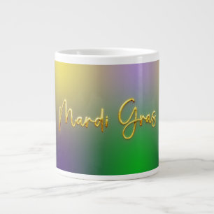 Mardi Gras Yellow, Purple, Green Large Coffee Mug