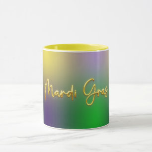 Mardi Gras Yellow, Purple, Green Mug