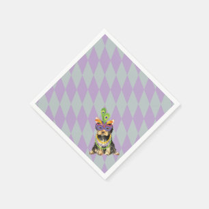Mardi Gras Yorkie Napkin