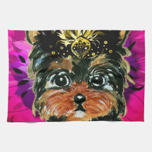 MARDI GRAS YORKIE POO KITCHEN TOWEL