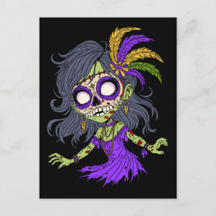 Mardi Gras Zombie Postcard