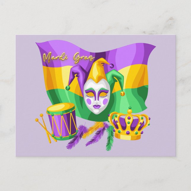 Mardi Grass Celebration  Postcard (Front)