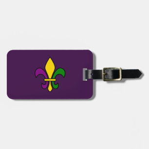 Mardi grass fleur-de-lys luggage tag