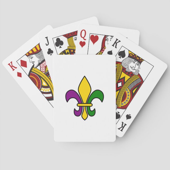 Mardi grass fleur-de-lys playing cards (Back)