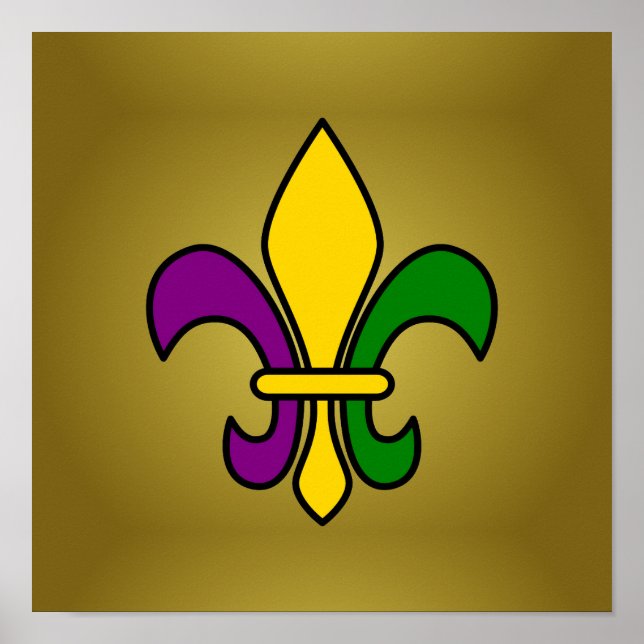 Mardi grass fleur-de-lys poster (Front)
