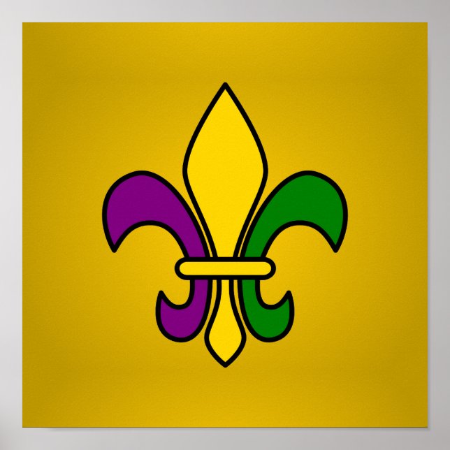 Mardi grass fleur-de-lys poster (Front)