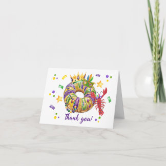Mardi Grass King Boy Folded Thank You Card