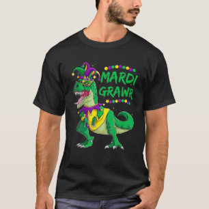 Mardi Grawr Dino Jester Outfit, Mardi Gras T Rex K T-Shirt