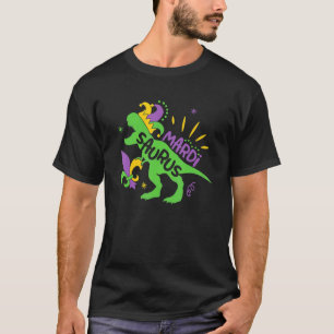 Mardi Grawr Dinosaur Mardi Gras T-Rex Dino Boys To T-Shirt