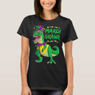 Mardi Grawr Jester Trex Dinosaur Cute Mardi Gras B T-Shirt