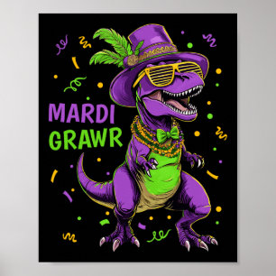 Mardi Grawr T-rex Dino Costume Toddler Boys Kids M Poster