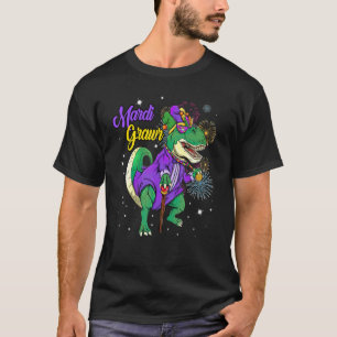 Mardi Grawr T Rex Dino Toddler Kids Mardi Gras Boy T-Shirt
