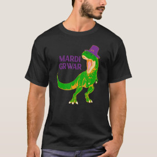 Mardi Grawr T Rex Dinosaur Bead Costume For Bead P T-Shirt