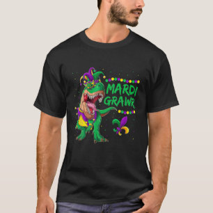 Mardi Grawr T Rex Mardi Gras Bead Costume Gift T-Shirt
