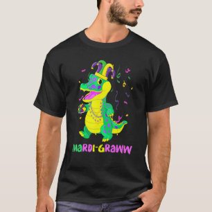 Mardi Grawr T Rex With King Cake Shirt For Men, Wo