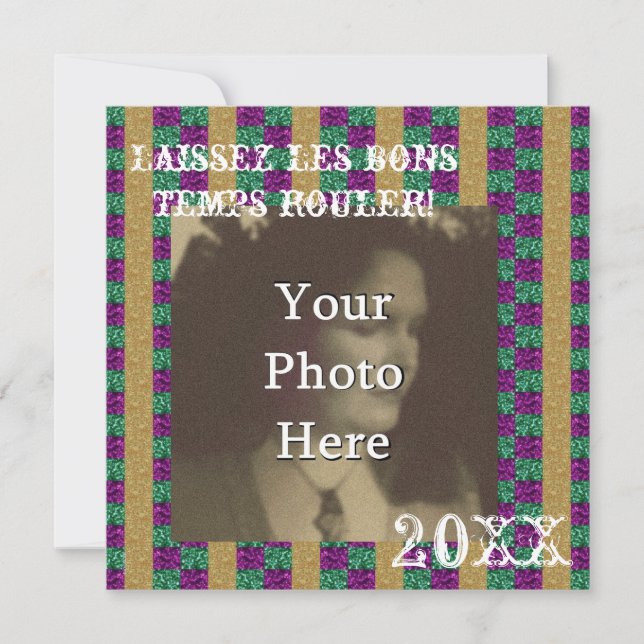 Mardi Parti Laissez les bons temps rouler! Invitation (Front)