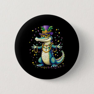 Mardigator Alligator Bruh Funny Mardi Gras Costume 2 Inch Round Button