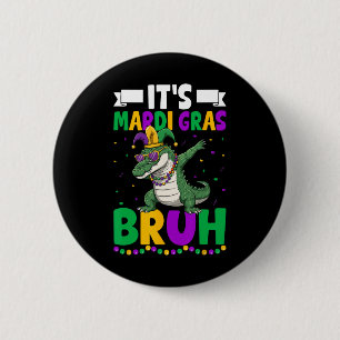 Mardigator Alligator Bruh Mardi Gras Costume Teens 2 Inch Round Button