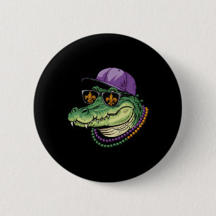 Mardigator Alligator Bruh Mardi Gras Costume Teens 2 Inch Round Button