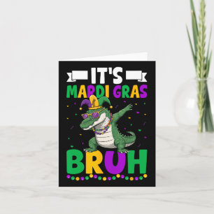Mardigator Alligator Bruh Mardi Gras Costume Teens Card